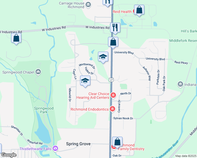 map of restaurants, bars, coffee shops, grocery stores, and more near 902 Crestdale Drive in Richmond