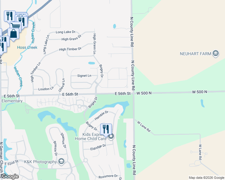 map of restaurants, bars, coffee shops, grocery stores, and more near 11845 Zander Drive in Indianapolis