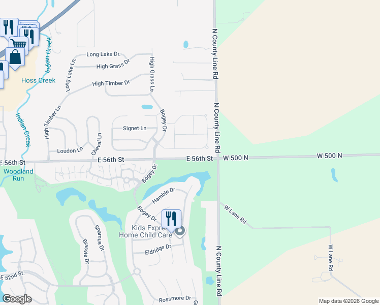 map of restaurants, bars, coffee shops, grocery stores, and more near 11845 Zander Drive in Indianapolis