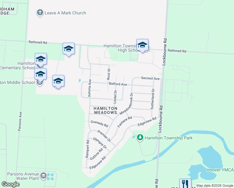 map of restaurants, bars, coffee shops, grocery stores, and more near 5008 Lindel Drive in Columbus