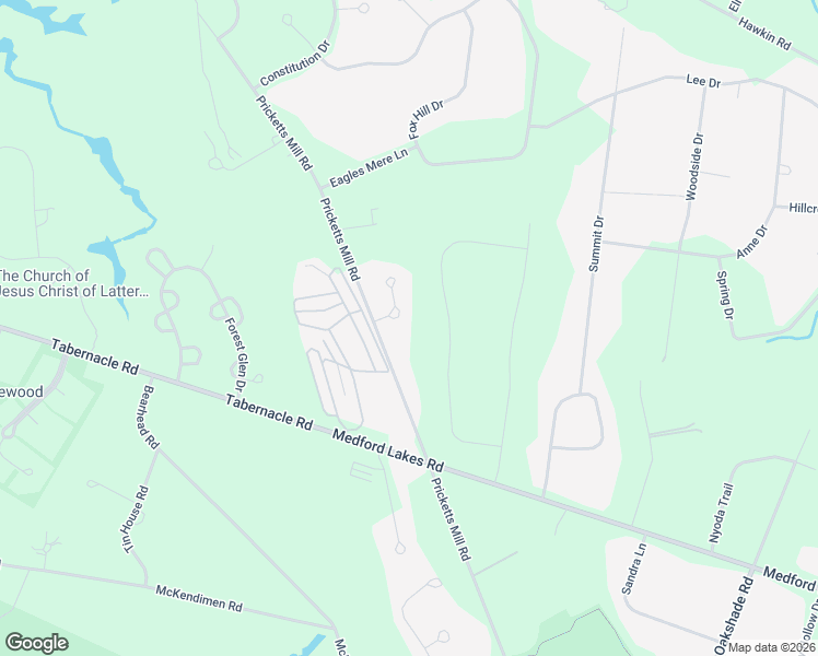 map of restaurants, bars, coffee shops, grocery stores, and more near 4 Allen Court in Tabernacle