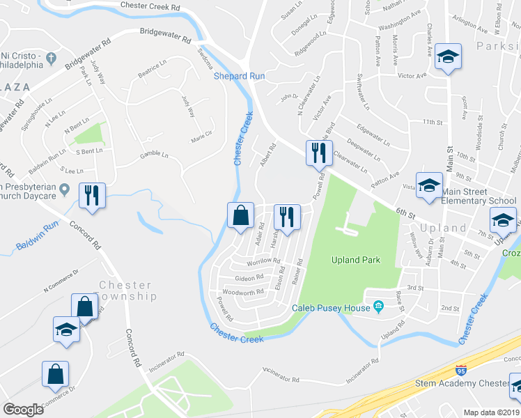 map of restaurants, bars, coffee shops, grocery stores, and more near 4004 Powell Road in Brookhaven