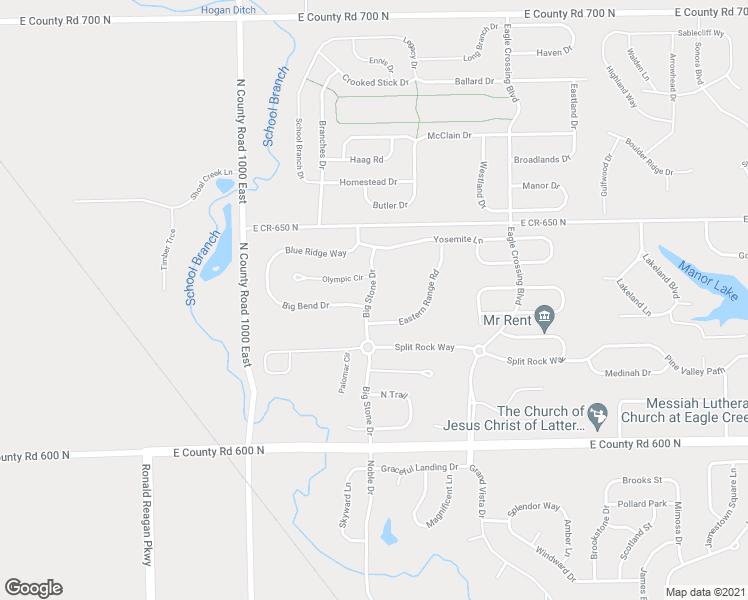 map of restaurants, bars, coffee shops, grocery stores, and more near 6351 Big Stone Drive in Indianapolis