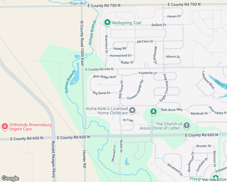 map of restaurants, bars, coffee shops, grocery stores, and more near 9982 Big Bend Drive in Indianapolis