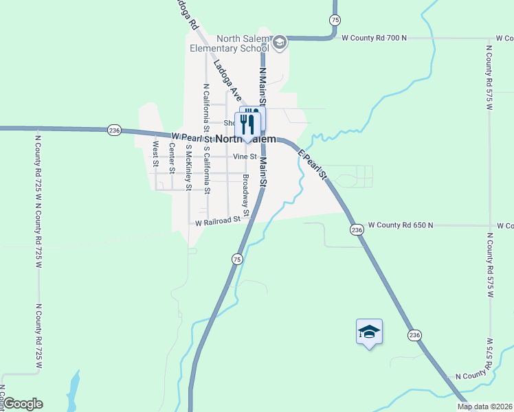 map of restaurants, bars, coffee shops, grocery stores, and more near 306 South Main Street in North Salem