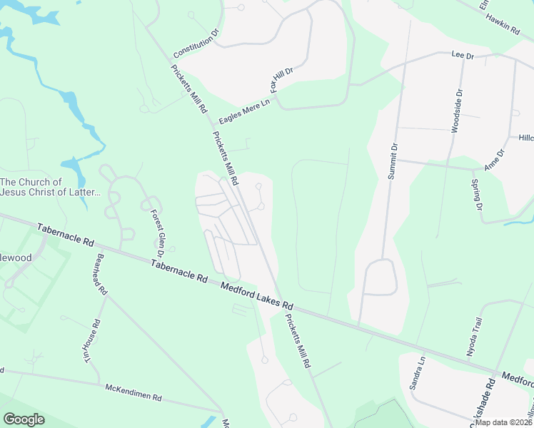 map of restaurants, bars, coffee shops, grocery stores, and more near 4 Allen Court in Tabernacle