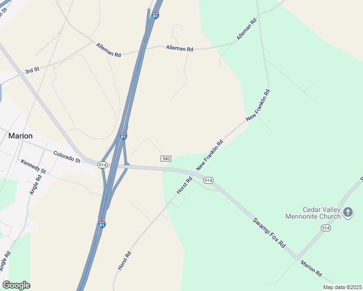 map of restaurants, bars, coffee shops, grocery stores, and more near 691 New Franklin Road in Chambersburg