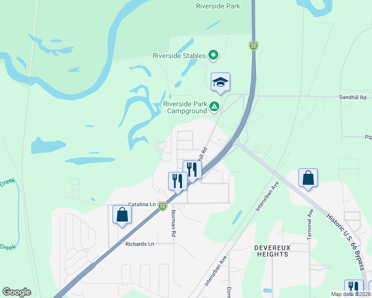 map of restaurants, bars, coffee shops, grocery stores, and more near 3923-4075 Sand Hill Road in Springfield