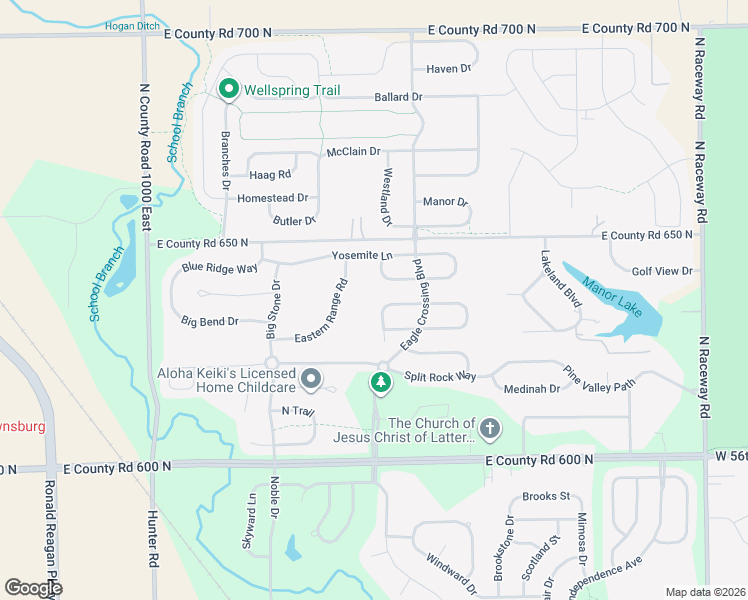 map of restaurants, bars, coffee shops, grocery stores, and more near 10290 Hickory Hill Drive in Indianapolis