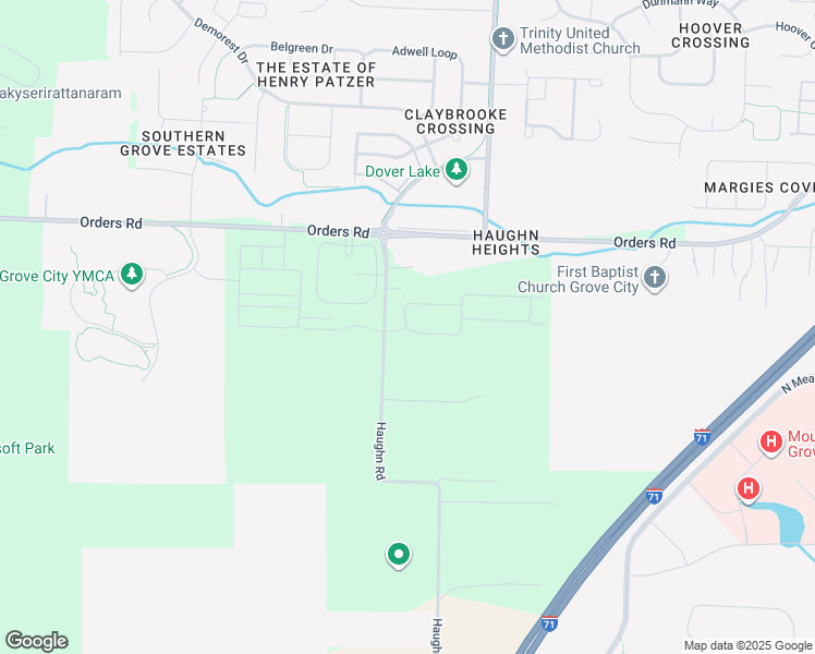 map of restaurants, bars, coffee shops, grocery stores, and more near 5260 Haughn Road in Grove City