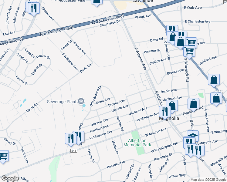 map of restaurants, bars, coffee shops, grocery stores, and more near 509 Otter Branch Drive in Magnolia