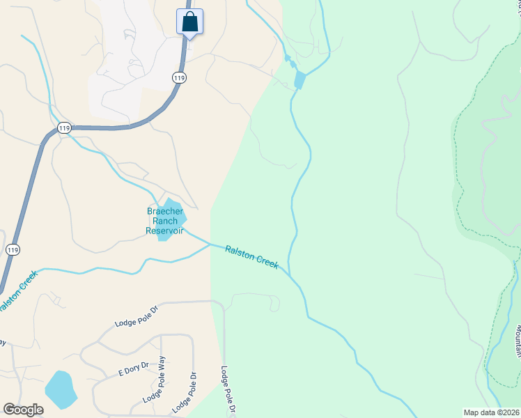 map of restaurants, bars, coffee shops, grocery stores, and more near Old Stage Road in Black Hawk