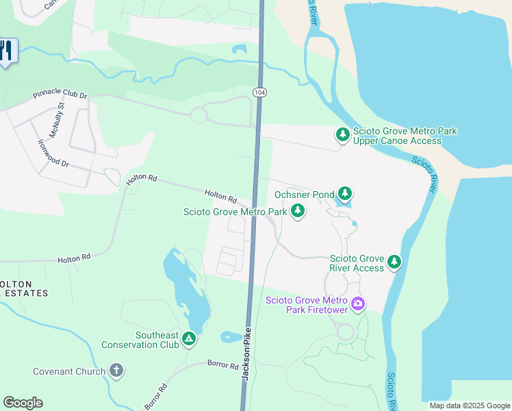 map of restaurants, bars, coffee shops, grocery stores, and more near 5172 Jackson Pike in Grove City