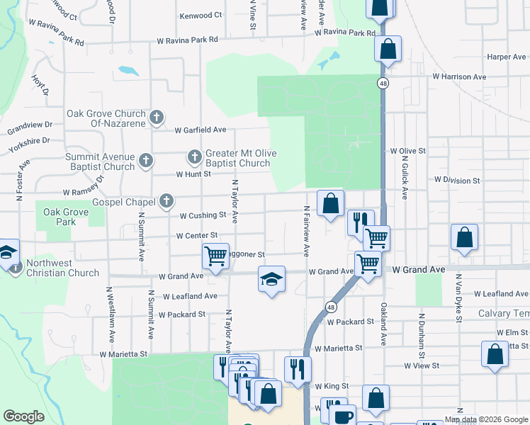 map of restaurants, bars, coffee shops, grocery stores, and more near 1534 North Mc Clellan Avenue in Decatur