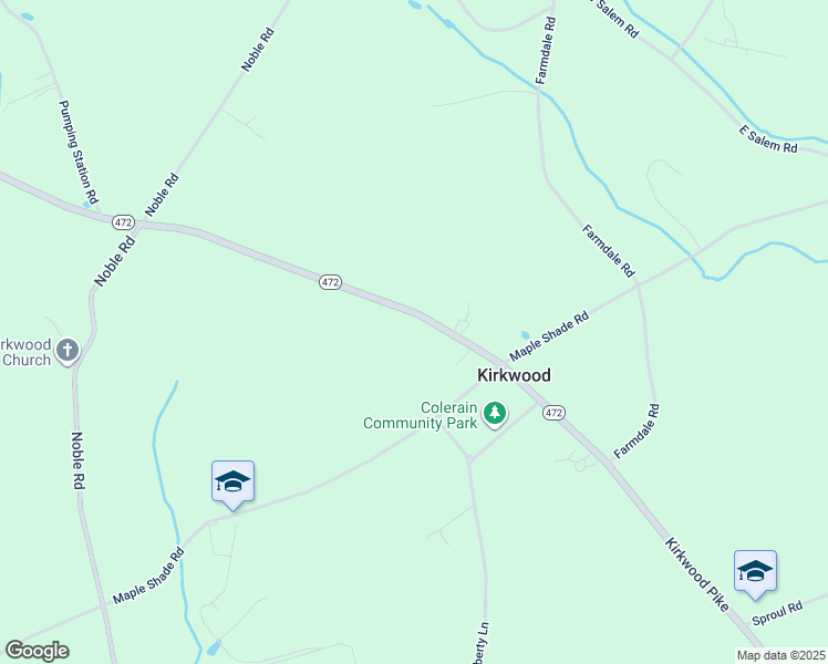 map of restaurants, bars, coffee shops, grocery stores, and more near 1674 Kirkwood Pike in Kirkwood