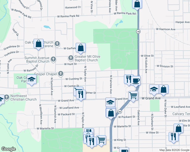 map of restaurants, bars, coffee shops, grocery stores, and more near 1534-1598 North Mc Clellan Avenue in Decatur