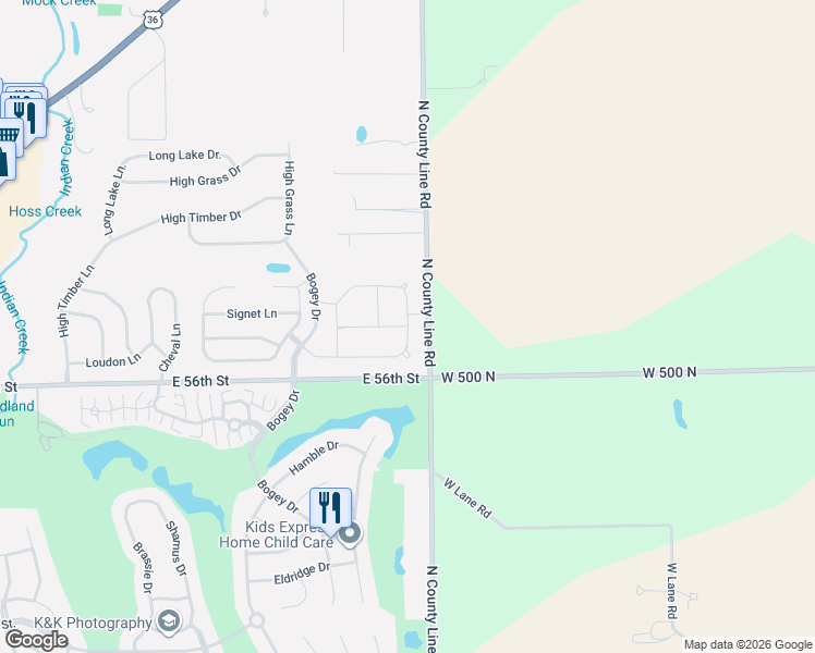 map of restaurants, bars, coffee shops, grocery stores, and more near Bryson Place in Indianapolis