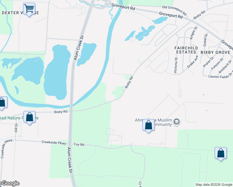 map of restaurants, bars, coffee shops, grocery stores, and more near 2728 Bixby Road in Groveport