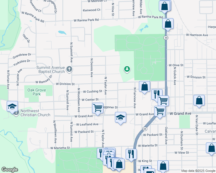 map of restaurants, bars, coffee shops, grocery stores, and more near 1556 North Taylor Avenue in Decatur