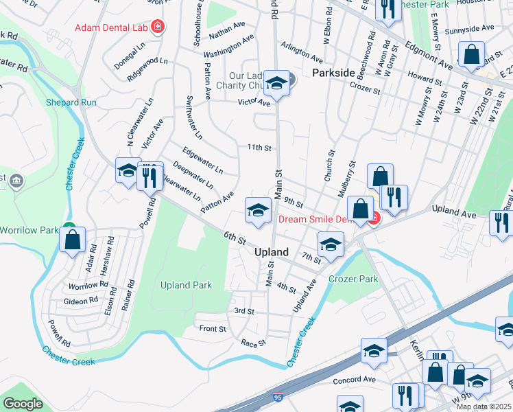 map of restaurants, bars, coffee shops, grocery stores, and more near 3436 John F Kennedy Drive in Brookhaven
