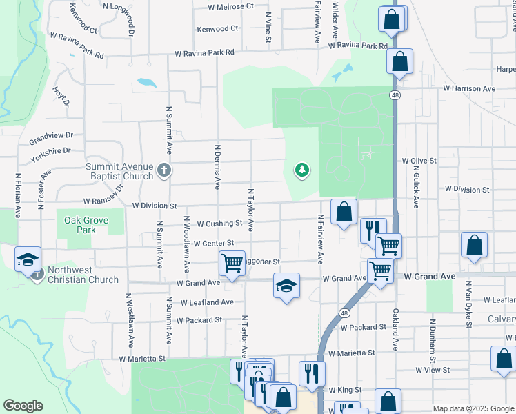 map of restaurants, bars, coffee shops, grocery stores, and more near 1556 North Taylor Avenue in Decatur
