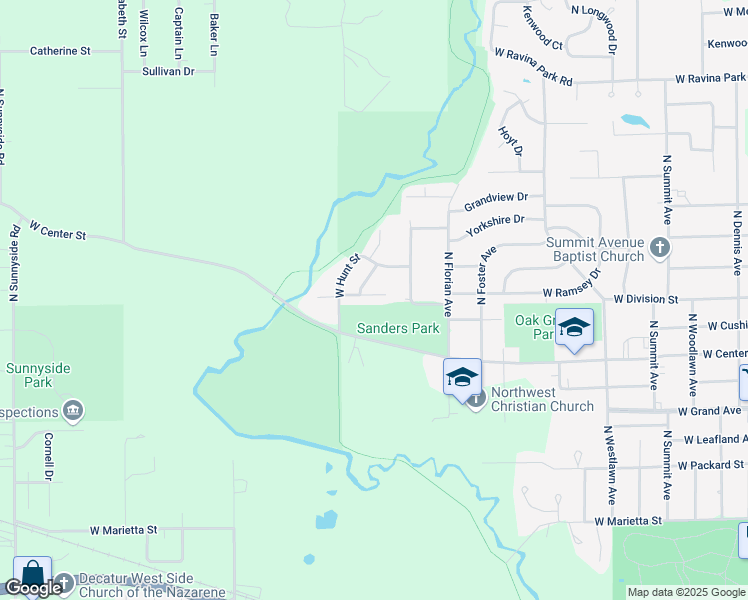 map of restaurants, bars, coffee shops, grocery stores, and more near 2631 West Gregory Court in Decatur