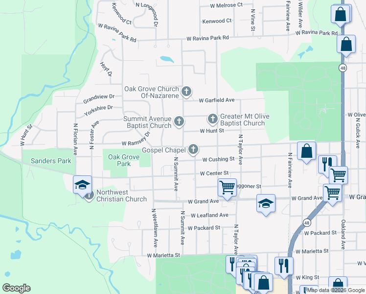 map of restaurants, bars, coffee shops, grocery stores, and more near 1951 West Division Street in Decatur