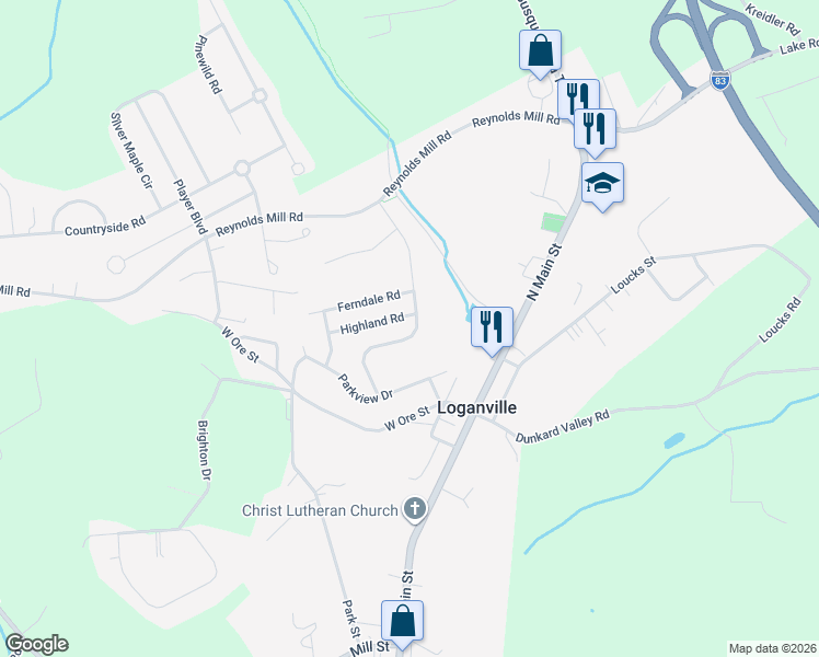 map of restaurants, bars, coffee shops, grocery stores, and more near 22 Rockdale Dr in Seven Valleys