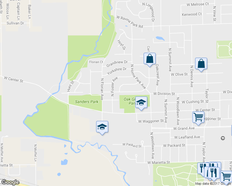 map of restaurants, bars, coffee shops, grocery stores, and more near 2273 West Ramsey Drive in Decatur