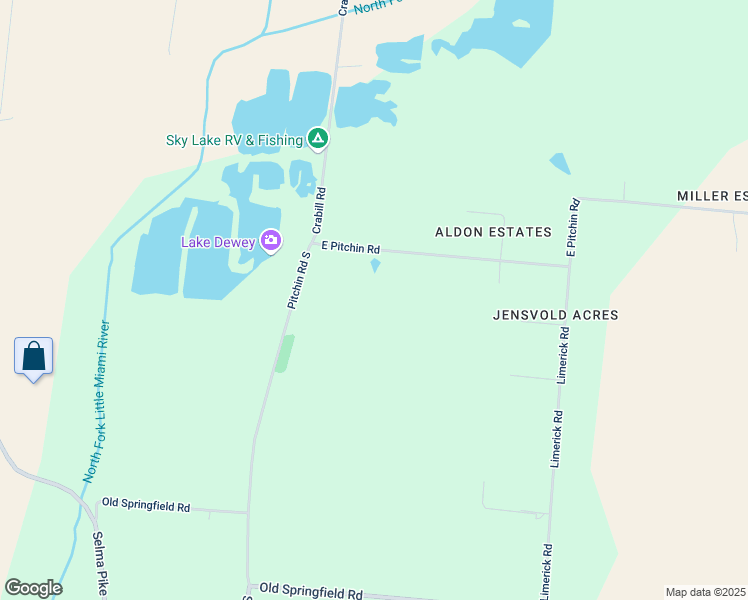 map of restaurants, bars, coffee shops, grocery stores, and more near 3001 East Pitchin Road in Springfield