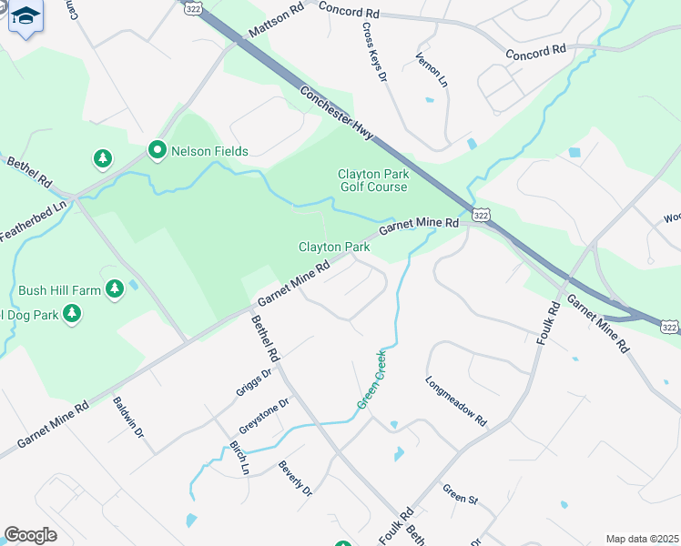 map of restaurants, bars, coffee shops, grocery stores, and more near 3148 Fieldstone Court in Glen Mills