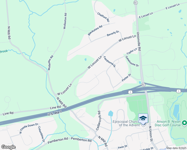 map of restaurants, bars, coffee shops, grocery stores, and more near 411 Dean Drive in Kennett Square