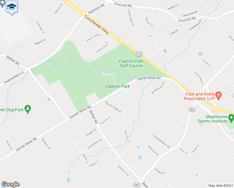 map of restaurants, bars, coffee shops, grocery stores, and more near 3135 Fieldstone Court in Garnet Valley