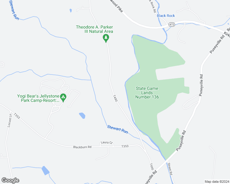 map of restaurants, bars, coffee shops, grocery stores, and more near 195 Wesley Road in Quarryville