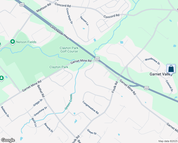 map of restaurants, bars, coffee shops, grocery stores, and more near 1254 Brookstone Drive in Garnet Valley