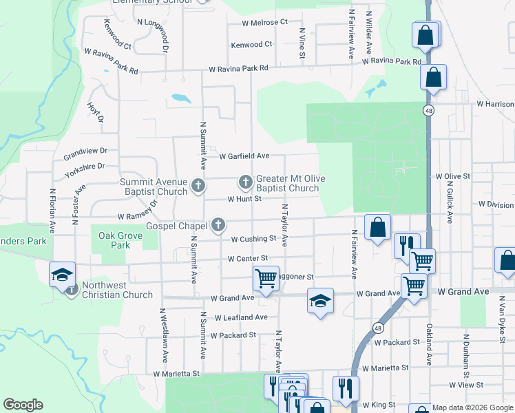 map of restaurants, bars, coffee shops, grocery stores, and more near 1601-1699 W Division St in Decatur