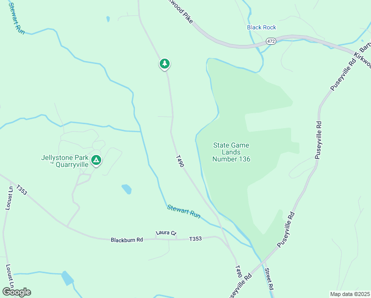 map of restaurants, bars, coffee shops, grocery stores, and more near 195 Wesley Road in Quarryville