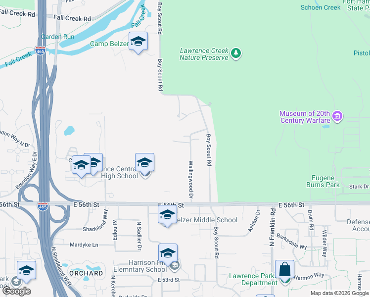 map of restaurants, bars, coffee shops, grocery stores, and more near 5718 Wallingwood Drive in Lawrence