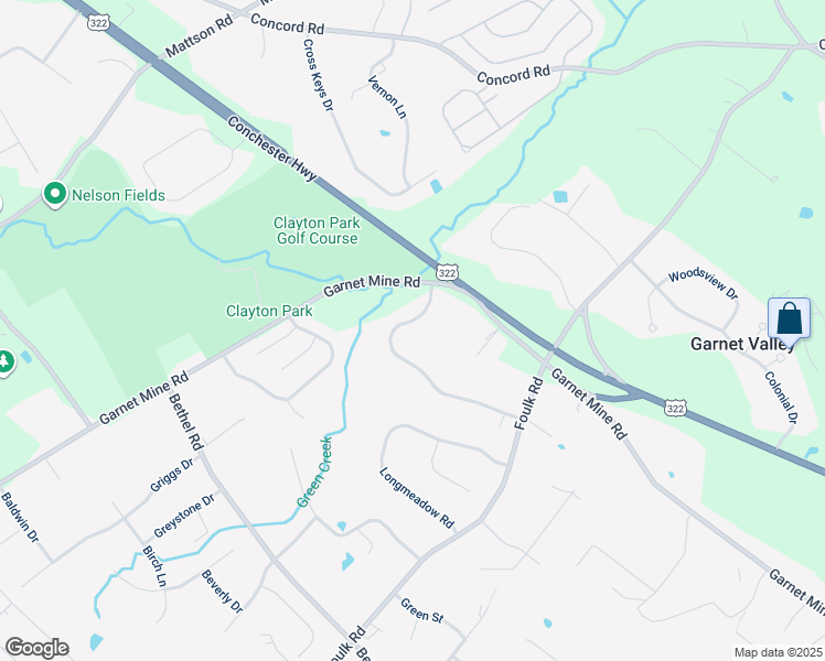 map of restaurants, bars, coffee shops, grocery stores, and more near 1252 Brookstone Drive in Garnet Valley