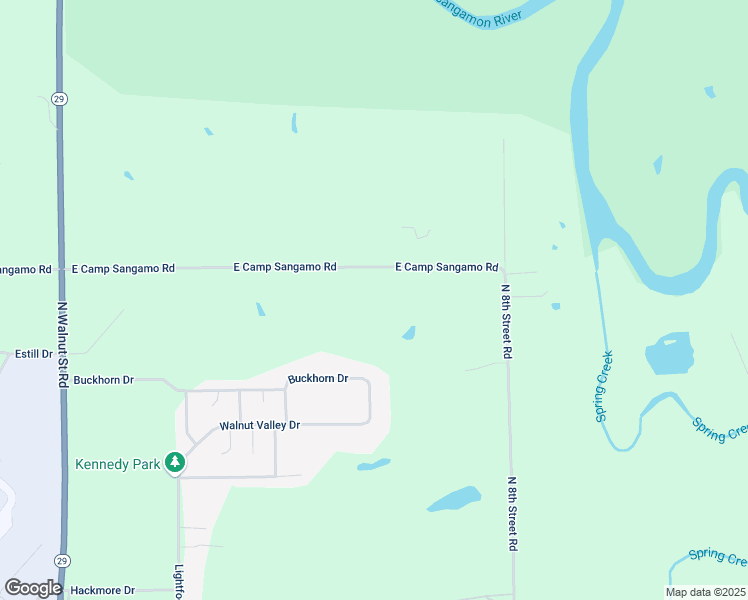 map of restaurants, bars, coffee shops, grocery stores, and more near 194 East Camp Sangamo Road in Springfield