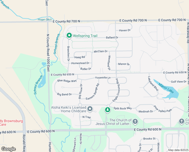 map of restaurants, bars, coffee shops, grocery stores, and more near 10377 Butler Drive in Brownsburg