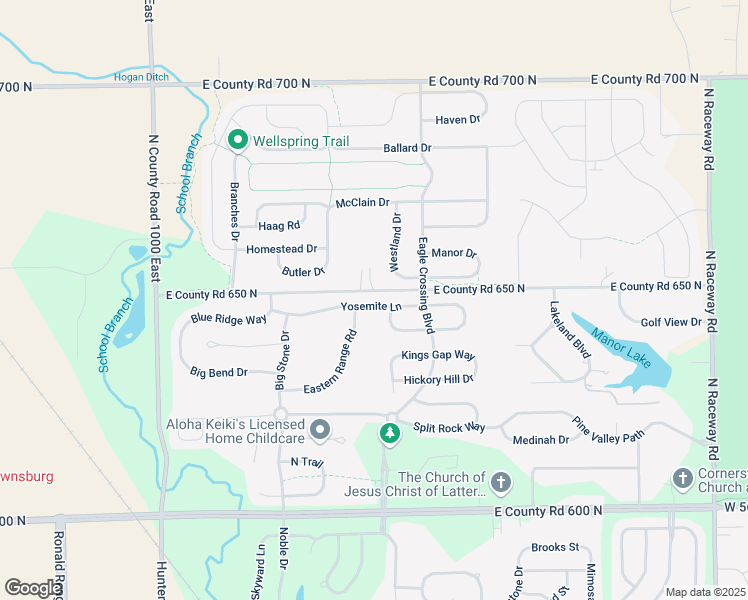 map of restaurants, bars, coffee shops, grocery stores, and more near 10470 East CR-650 North in Brownsburg