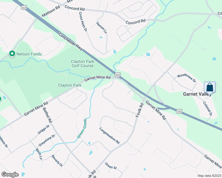 map of restaurants, bars, coffee shops, grocery stores, and more near 1246 Brookstone Drive in Garnet Valley