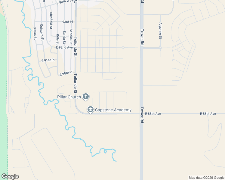 map of restaurants, bars, coffee shops, grocery stores, and more near Ventura Street in Commerce City