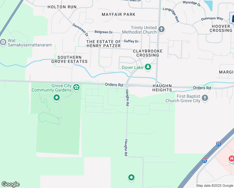 map of restaurants, bars, coffee shops, grocery stores, and more near 3717 Orders Road in Grove City