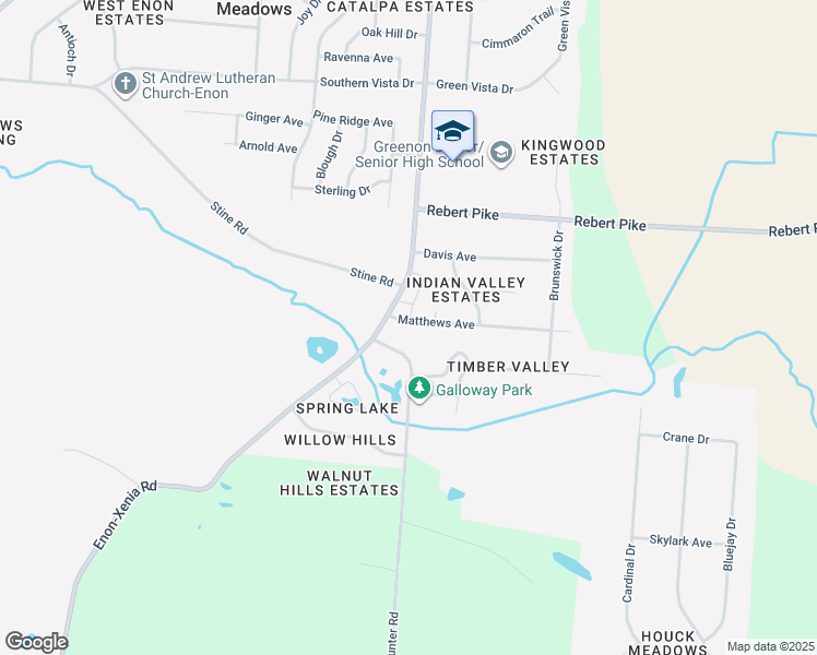 map of restaurants, bars, coffee shops, grocery stores, and more near 17 Matthews Avenue in Enon