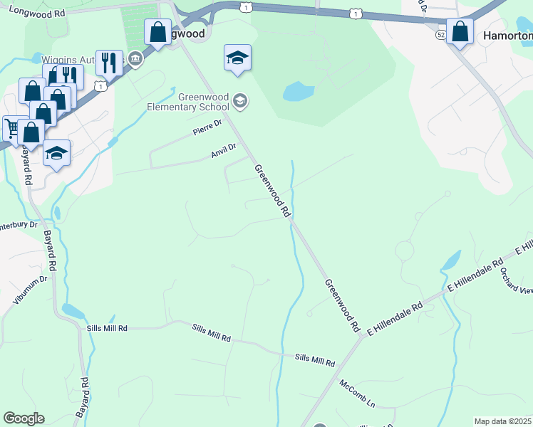 map of restaurants, bars, coffee shops, grocery stores, and more near 997 Baneswood Drive in Kennett Square