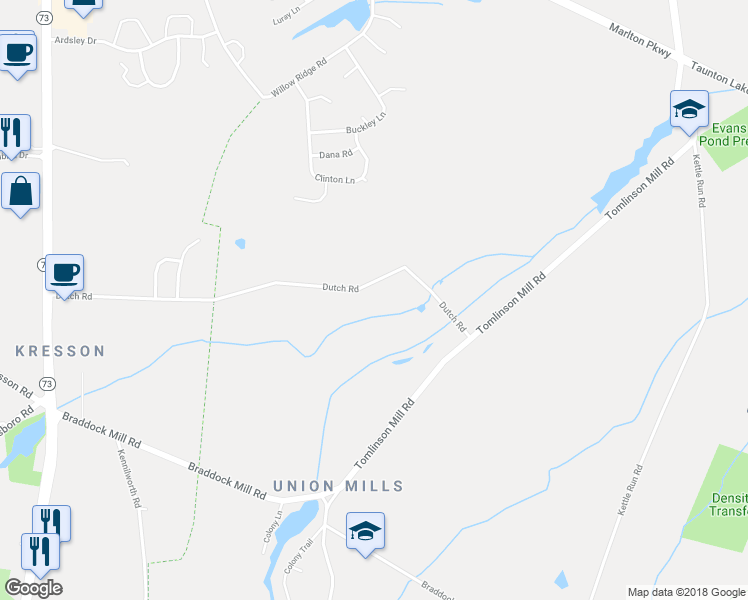 map of restaurants, bars, coffee shops, grocery stores, and more near 200 Dutch Road in Evesham Township