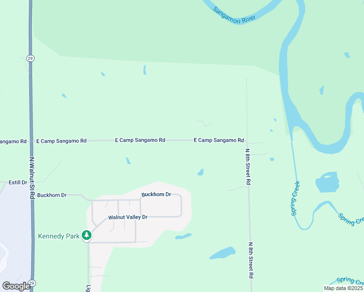 map of restaurants, bars, coffee shops, grocery stores, and more near 194 East Camp Sangamo Road in Springfield