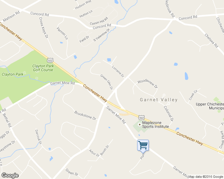 map of restaurants, bars, coffee shops, grocery stores, and more near 1099 Green Glen Drive in Garnet Valley